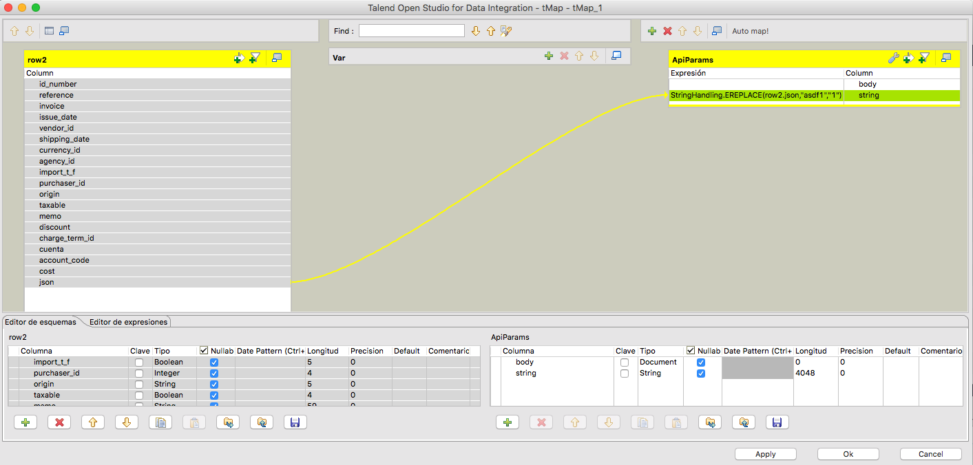 talend cusc Map