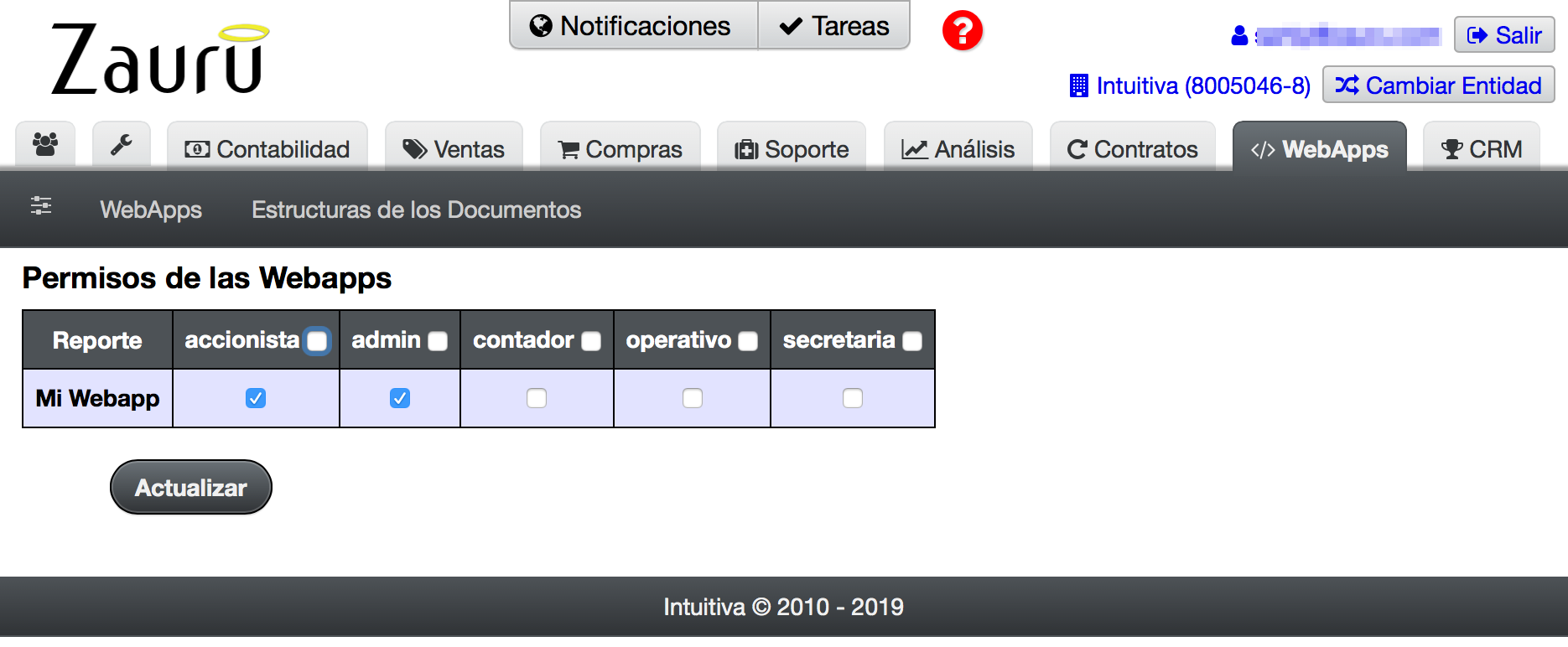 webapps permissions