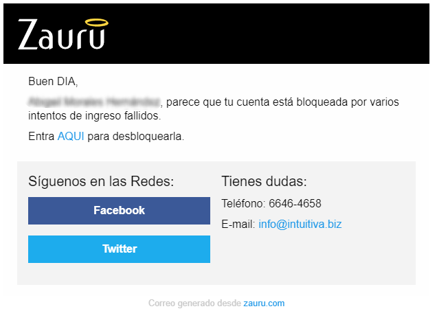 correo bloqueo